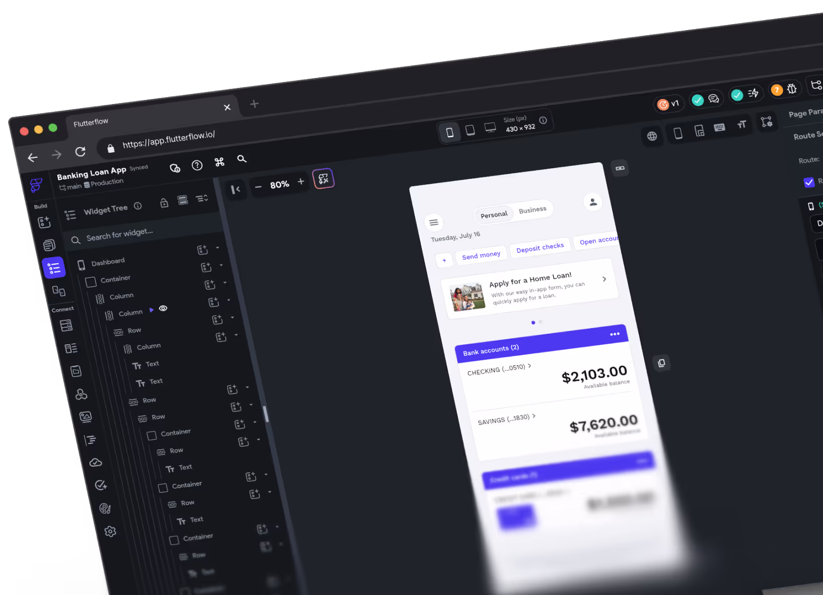 FlutterFlow Enterprise interface
